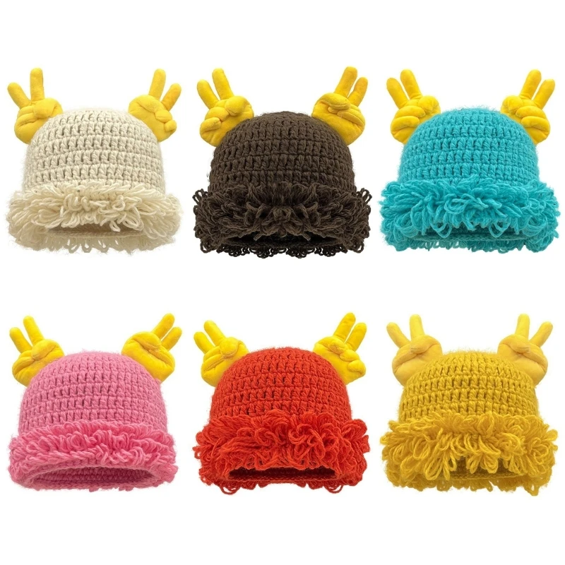 340D Warm Knitted Cap Stretchy Design Costume Accessory For Christmas Festival Event