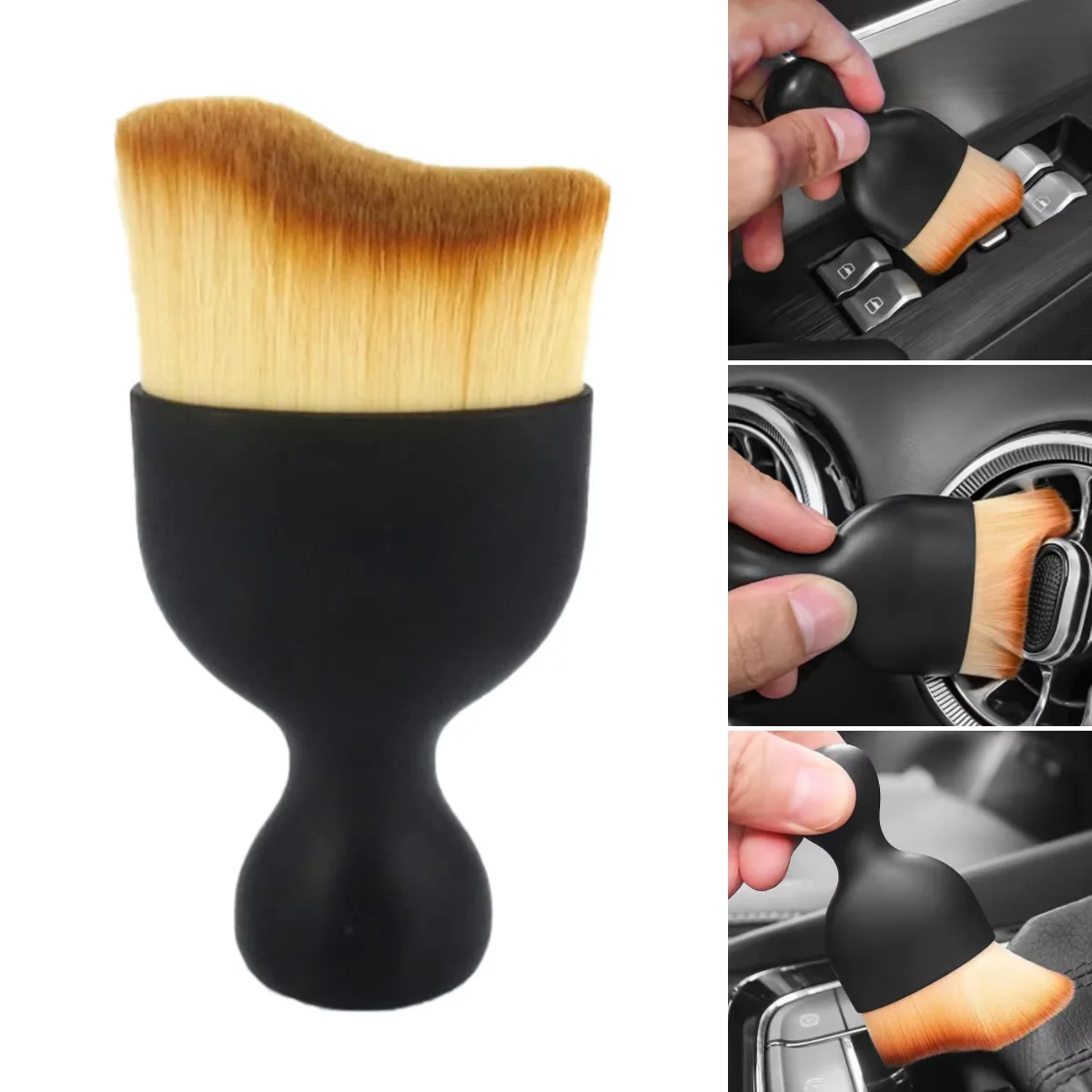 Car Interior Cleaning Brush Air Conditioning Vent Brush Dust Removal And Dirt Brush Yellow Brush Large Brush Set Car Interior
