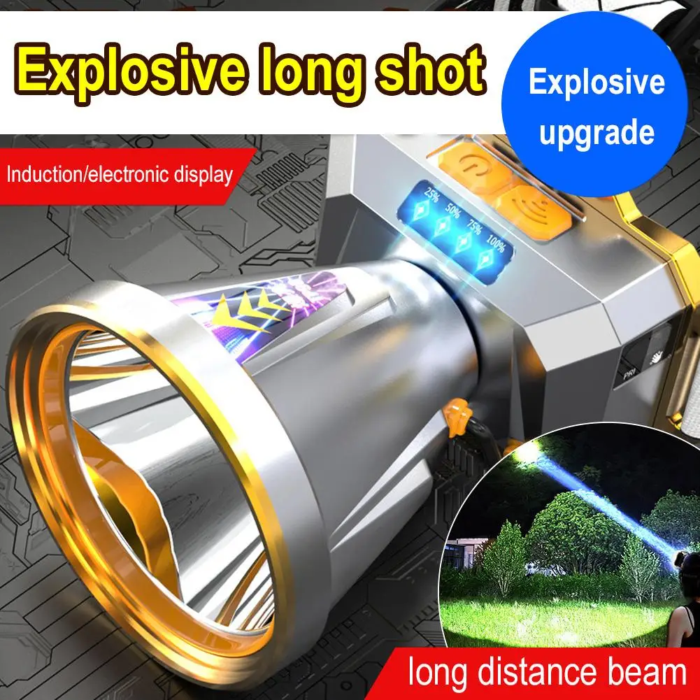 LED Headlamp Strong Light Super Bright Head-Mounted Flashlight Outdoor Household Rechargeable Night Fishing Headlight