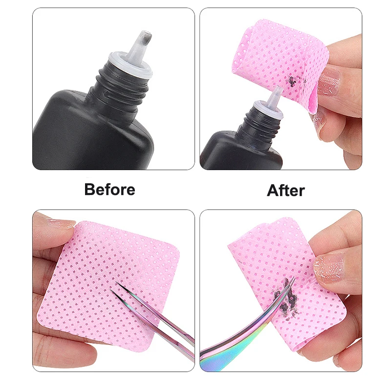 مناديل الأظافر الخالية من الوبر ، مناديل غراء تمديد الرموش ، قماش منظف ، قماش غير منسوج ، مزيل جيل الأظافر ، وسادات قطنية ، وطلاء لكل صندوق #6