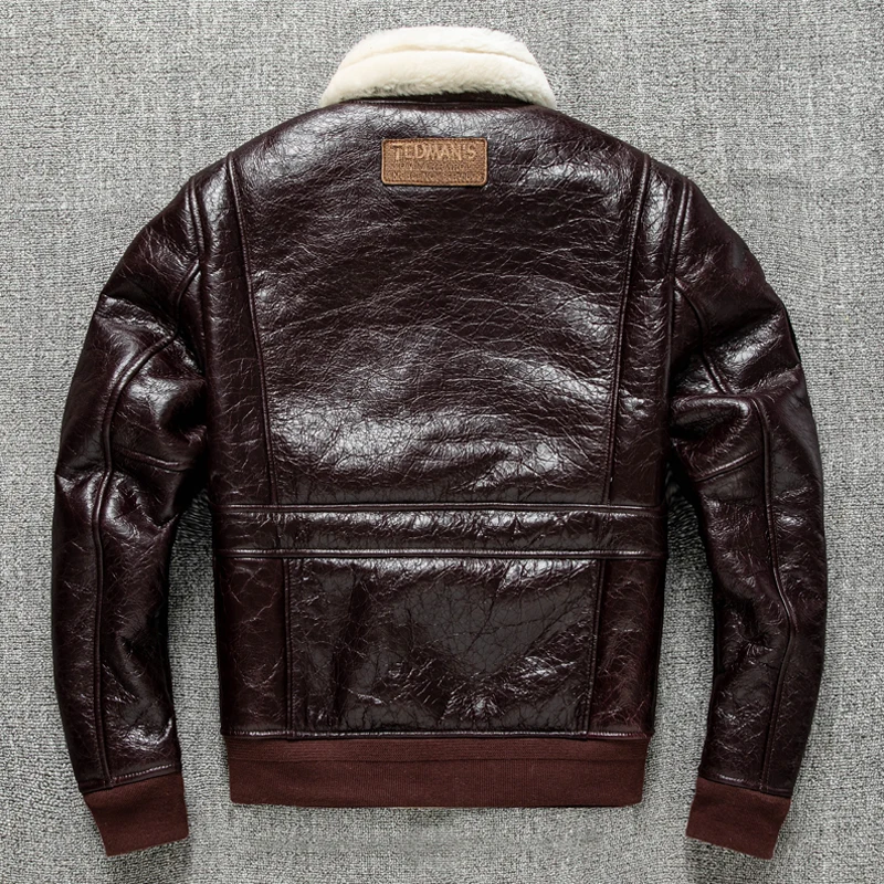 New Winter Thickened Lamb Fur Leather Leather men's Flight Suit Leather Jacket Winter Large Size Thickened Coat