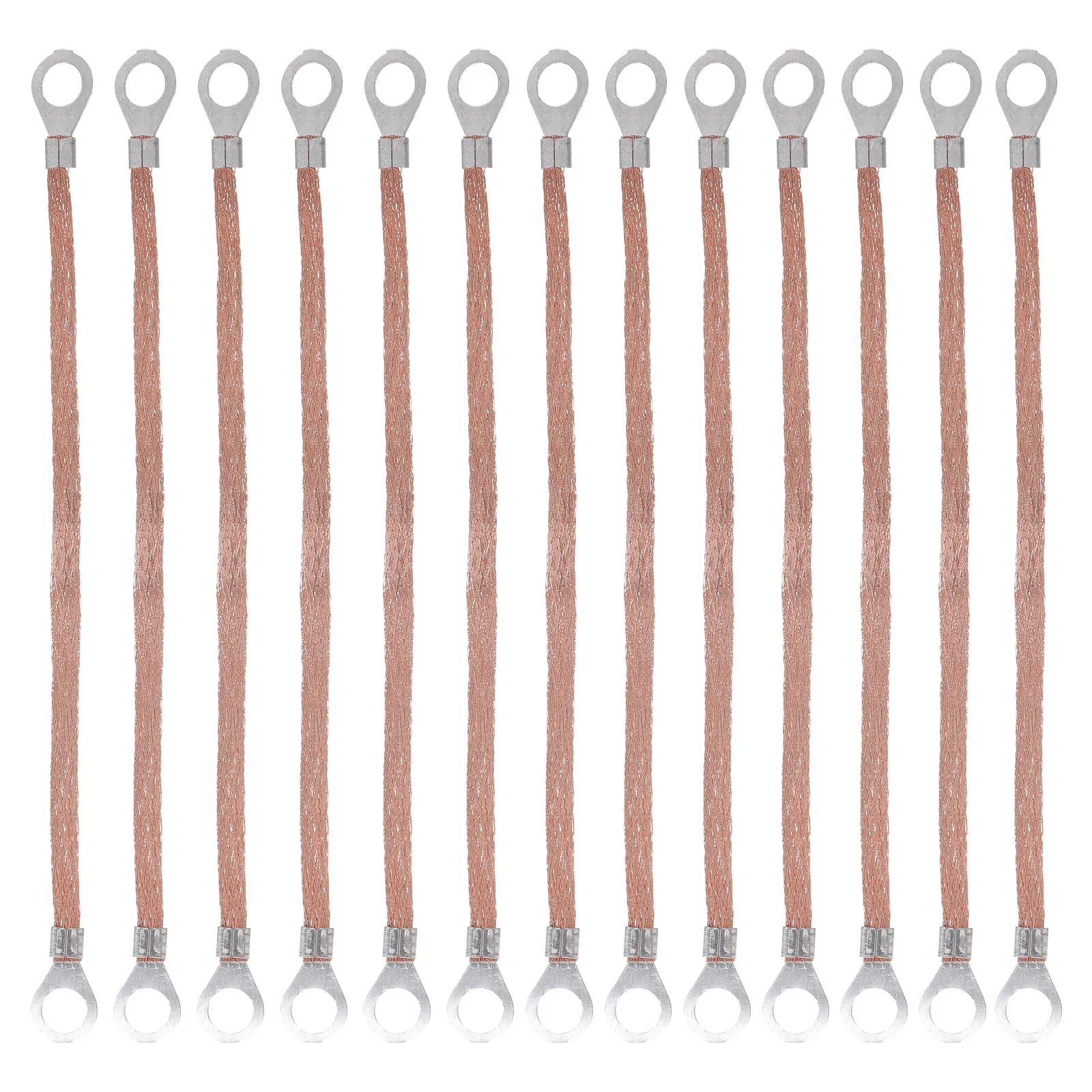 100 قطعة من الأسلاك الأرضية المضفرة النحاسية أشرطة كابل جديلة مرنة للحماية أشرطة أسلاك التأريض الكهربائية ذات الجهد العالي