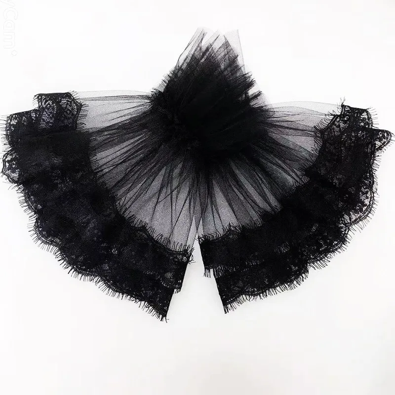 เซ็กซี่ลูกไม้ลายดอกสั้นถุงมือ Ruffled Sheer Tulle ผู้หญิงถุงมือเจ้าสาว Party เครื่องแต่งกายแฟนซีปลอมหญิงแขน ST316