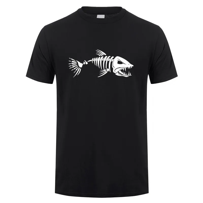 Fish Bone Fishbone T Shirt Summer Women Men Short Sleeve Fishing Fisherman T-shirts Cotton Tshirt Tops OT-011