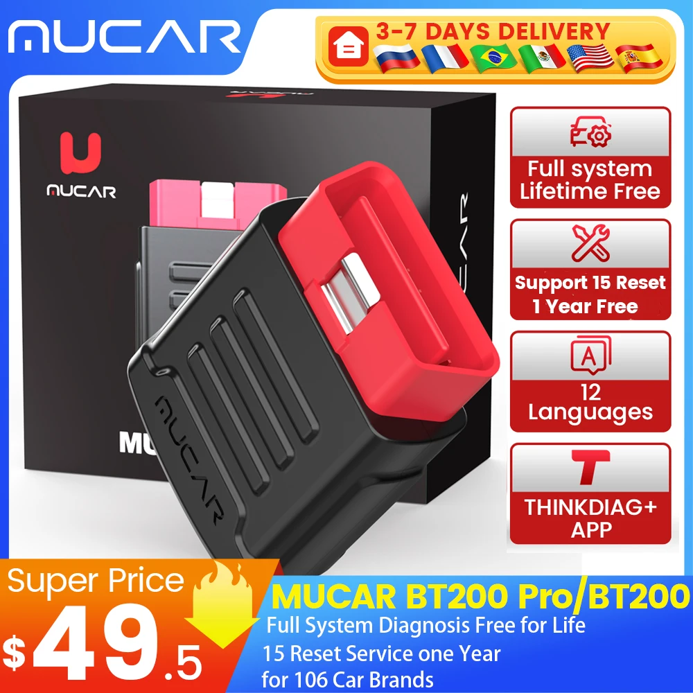 MUCAR BT200 & BT200 Pro Obd 2 Strumenti diagnostici automobilistici BT200 Bluetooth obd2 Scanner Diagnostica automatica di tutti i sistemi 15