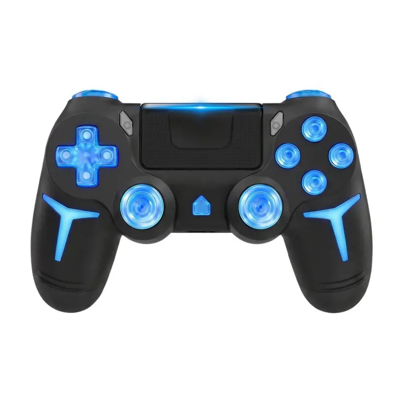 B63B-For PS4 For PS3 RGB Wireless Gamepad LED Light Bluetooth Game Control Console For PC 6Axis Gyroscope Dual Vibration Support