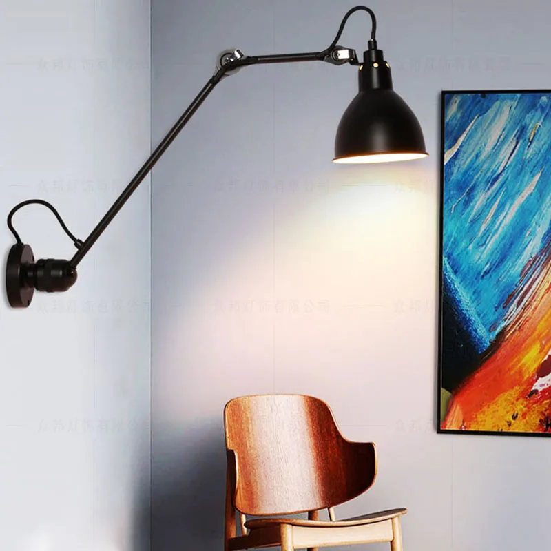 

Rotatable Wall Lamp With Plug Reading Sconce Black Orange Yellow Chrome Gold Metal E14 Bulb Bedroom Living Room Lighting