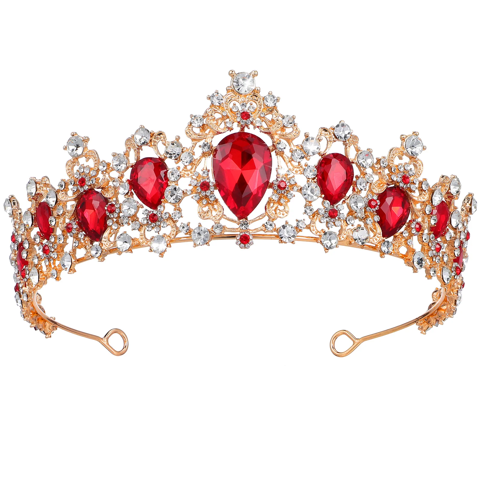 

Tiaras for Women Crown Bride Mermaid Robe Getting Ready Red Photography Accessories