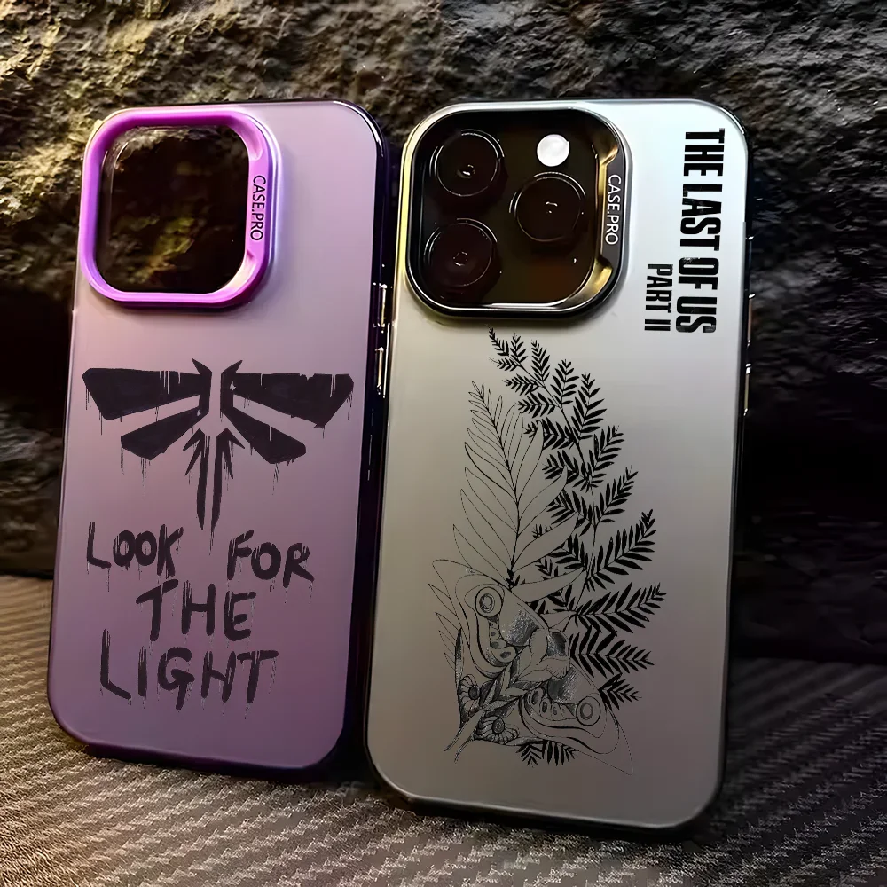 Etui na telefon TV The L-Last Of U-Us do iPhone 16 15 14 13 12 11 Pro Max Black Matte Multicolor Laser Metallic Aurora Funda
