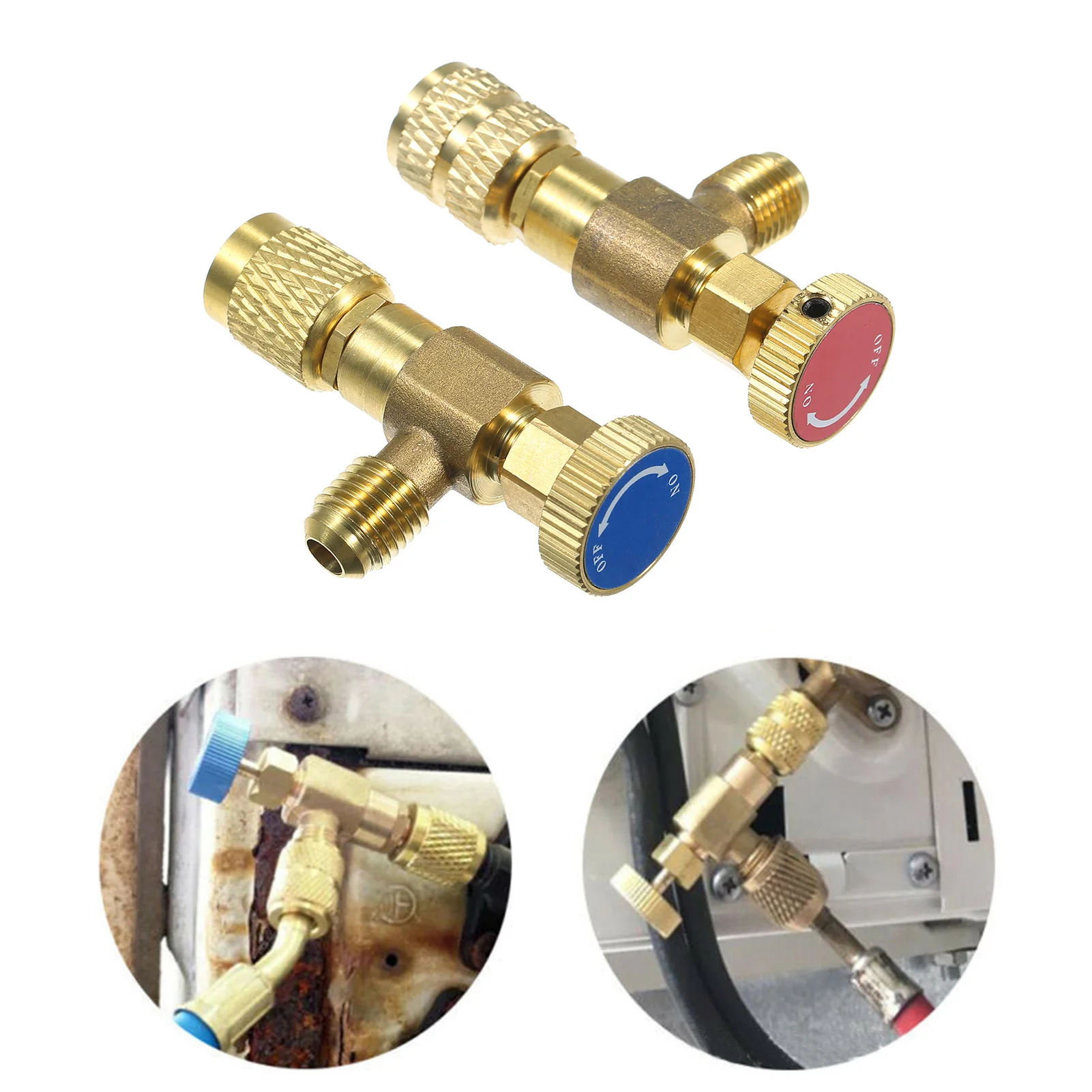 R12 R410 Refrigerant Charging Valve, Air Conditioning Refrigerant Liquid Safety Valve Copper Flow Control Valves Copper