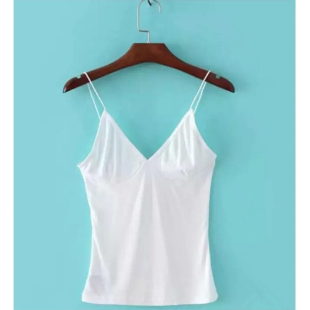 Sexy V neck Slim fit Tight Camis Crop Top Comfortable Camisetas Tank Vest Rib Knitting Short Tee