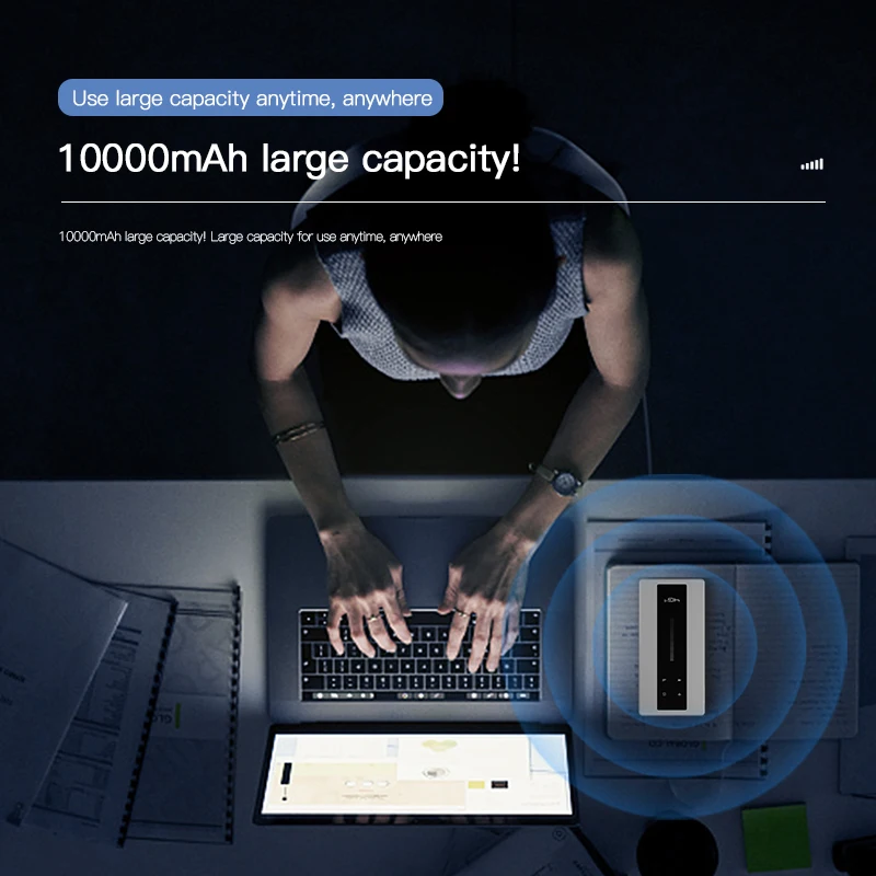 KuWFi Router 4G 150Mbps portabel, Modem WiFi nirkabel luar ruangan dengan Slot kartu Sim Baterai RJ45 10000mAh