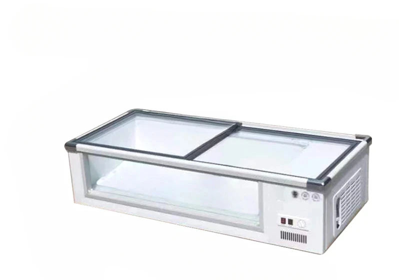 Stall Freezer Mobile Refrigerated Barbecue Fryer Display Cabinet