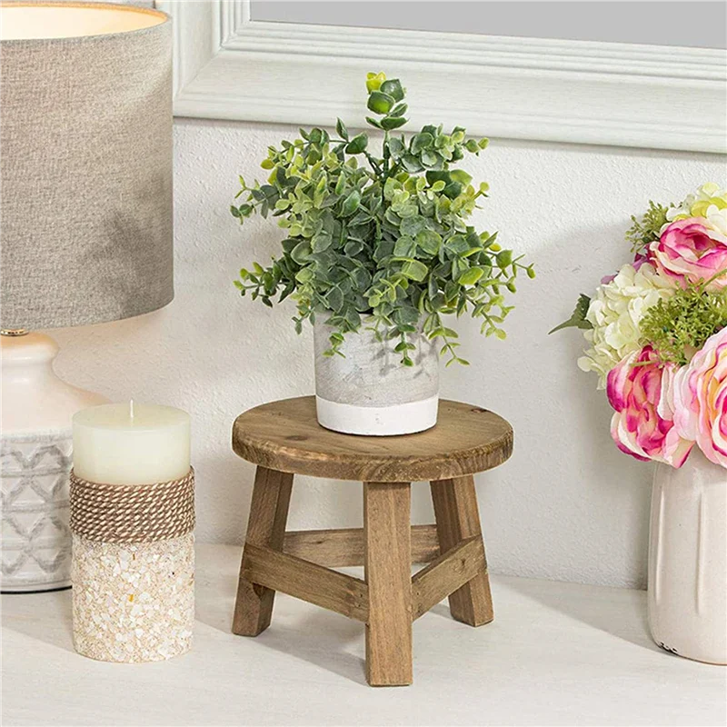 Soporte de madera para plantas ABGR-2X, taburete alto, soporte para plantas, soporte para maceta multifunción, para decoración de jardinería y sala de estar