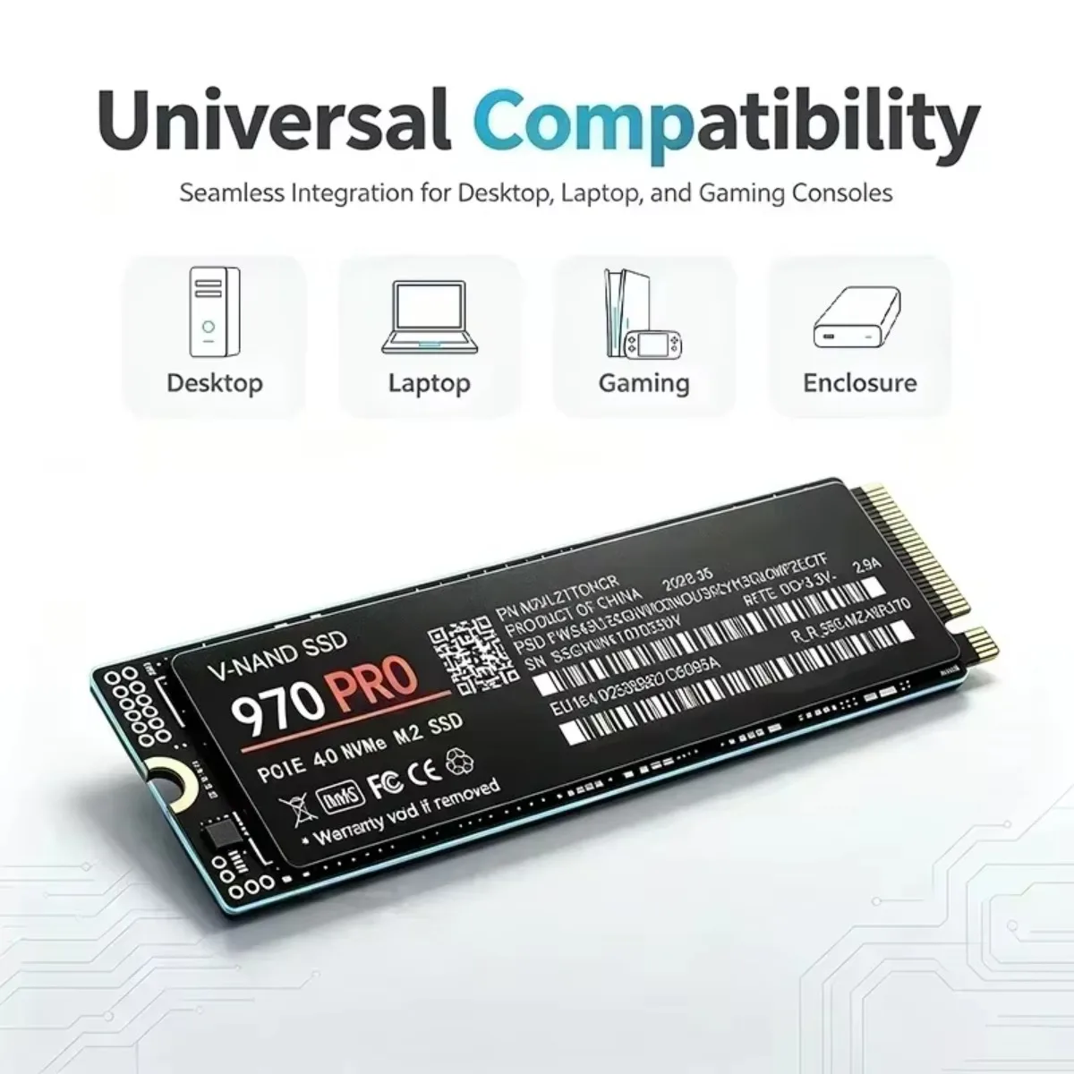 NVMe 970 PRO SSD M.2 PCIe 4.0x4 500GB 1TB 2TB 4TB 7300MB/s Drive Loads Games in Seconds PS5 Laptop Desktop