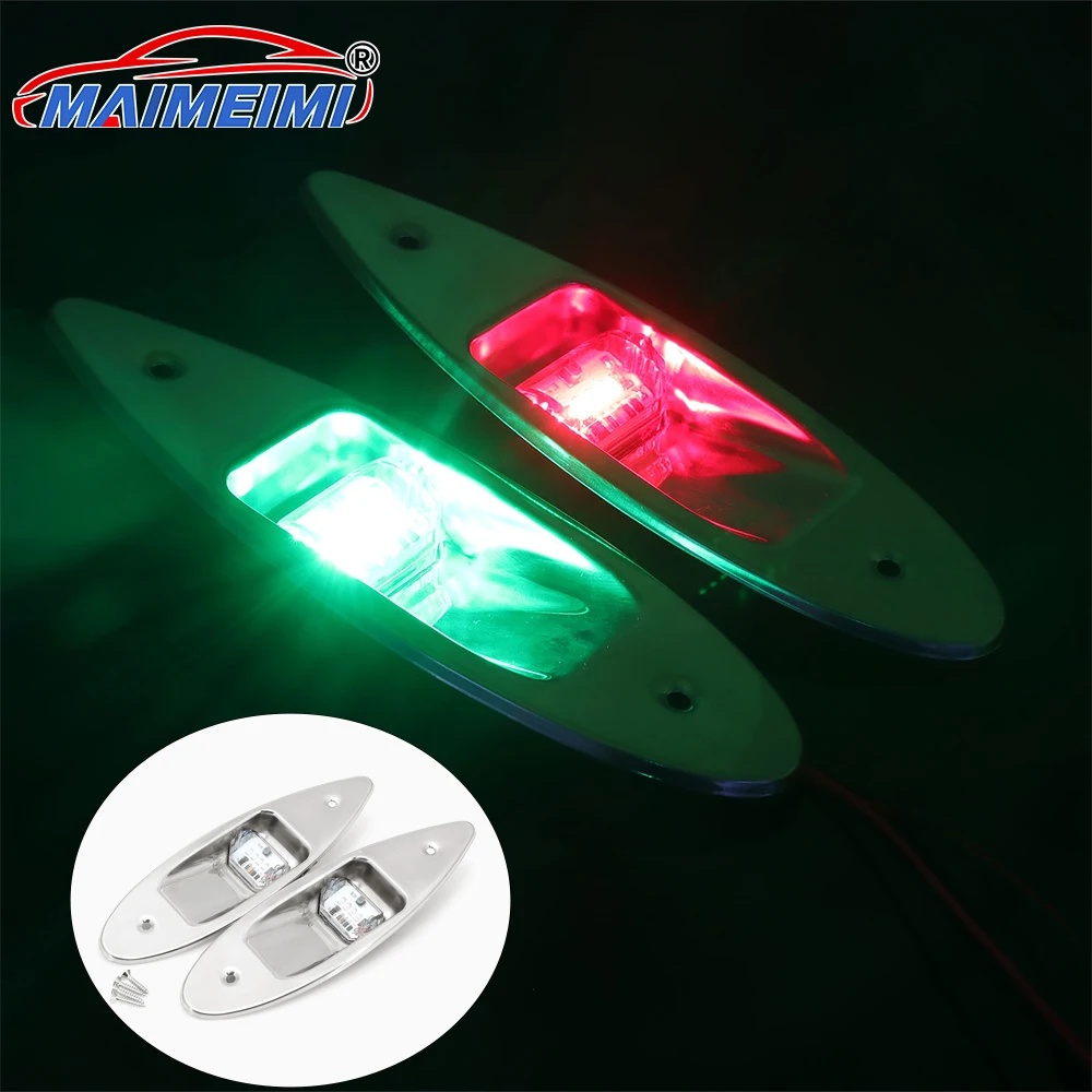 

2pcs Waterproof Navigation Light Corrosion Resistant Signal Lamp 12V LED Boat Side Light For Marine Boat Yacht