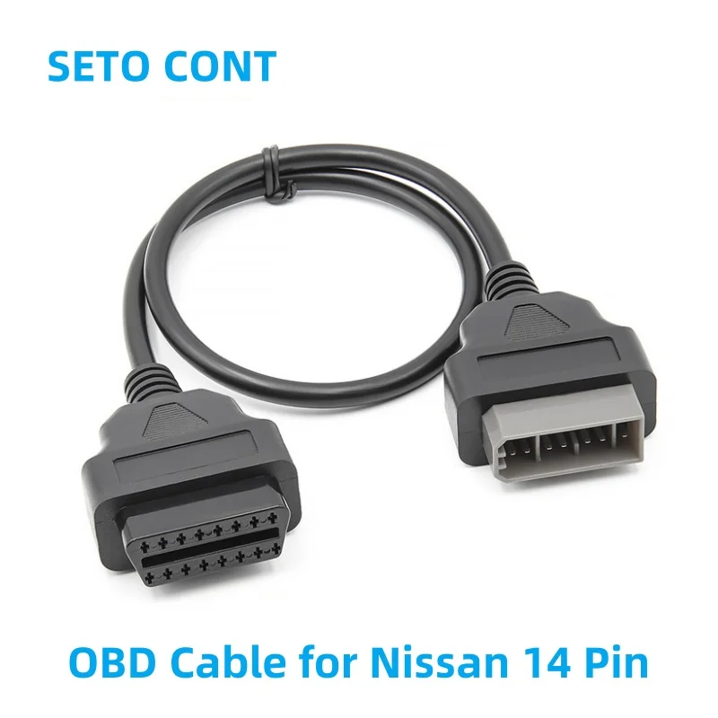 

OBD Cable for Nissan 14 Pin Male to 16 Pin Female OBDII Extension Cable on Nissan Vehicle OBD2 Socket Interface Adapter