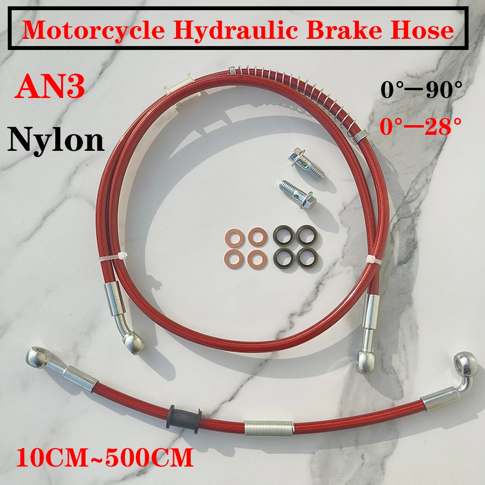 

0°28°90° Motorcycle Hydraulic Brake Line Oil Hose Pipe Stainless Steel Braided Cable for ATV Motocross Sport Bikes Street Bikes