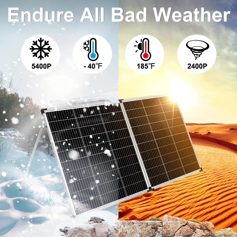 DOKIO 18V 200W Rigi Faltbares Solarpanel +20A 12V Laderegler Faltbare Photovoltaik-Zellenpaneele/System-Ladegerät Komplettset – Detail 7