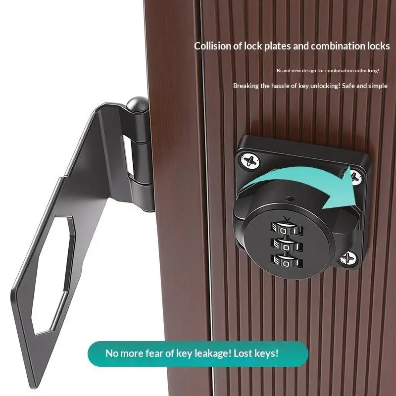 Anti-Theft 3-Digit Combination Drawer Lock Keyless Cabinet Password Lock for Home Office Wardrobe Locker Storage Box