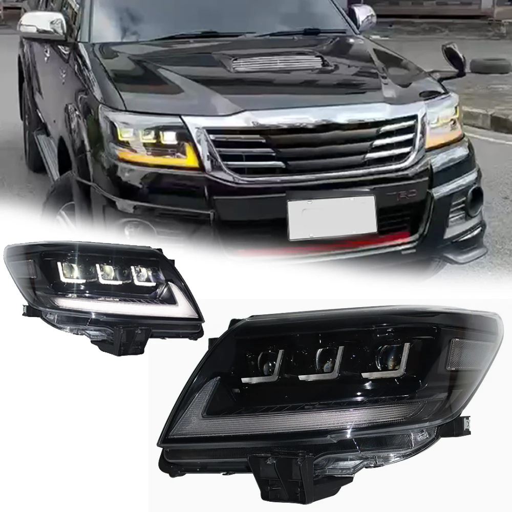 

Pop LED HeadLights For Toyota HILUX VIGO 12-14 Lexus Style Led DRL Car Head Lamp Assembly Signal Accessories Modified Lamp