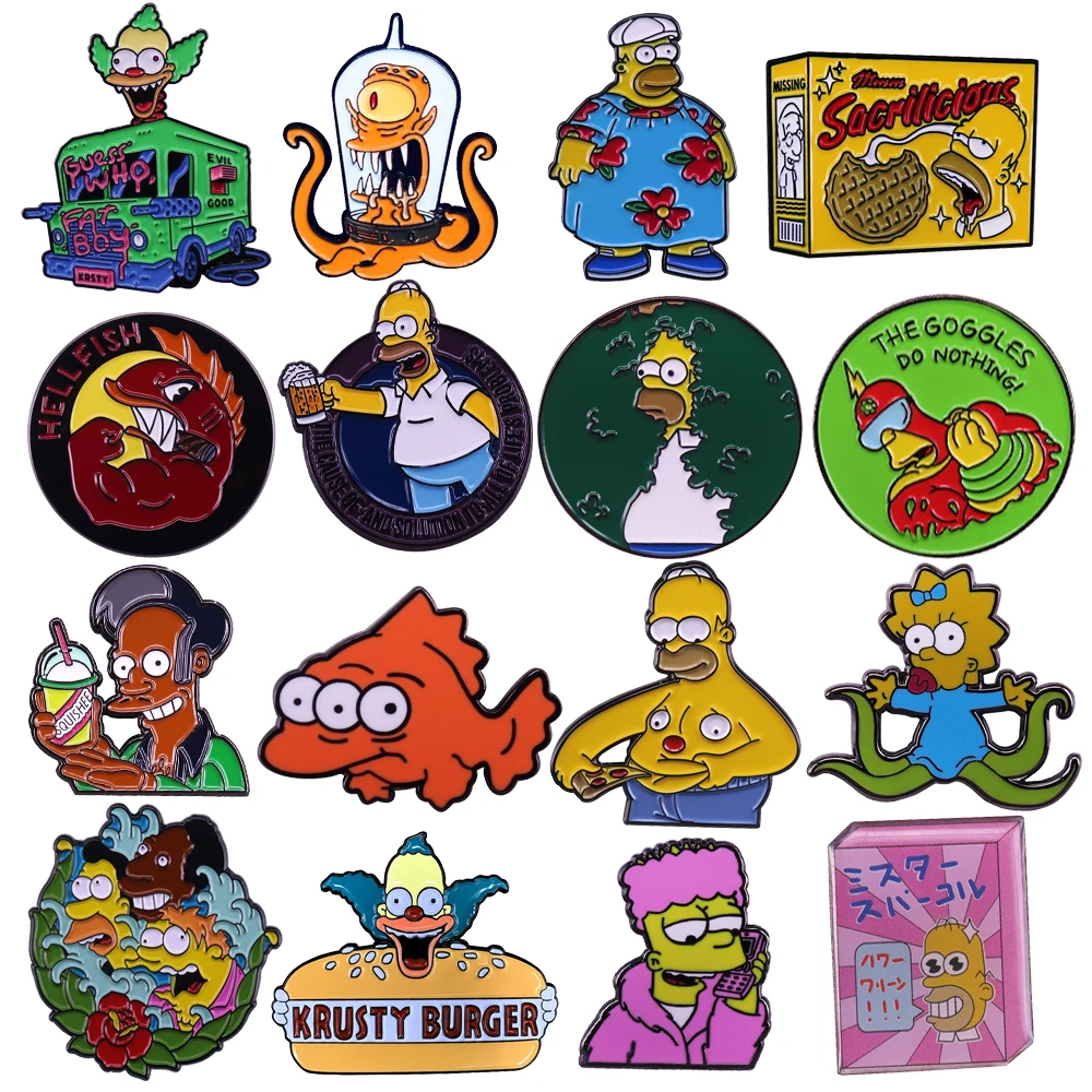 

80s' Cartoon Animation Enamel Pins Lapel Pins for Backpack Brooches for Clothing Briefcase Badges Fashion Jewelry Accessories