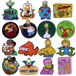 80s' Cartoon Animation Enamel Pins Lapel Pins for Backpack Brooches for Clothing Briefcase Badges Fashion Jewelry Accessories