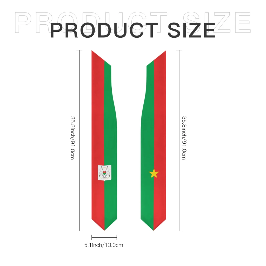더 많은 디자인 졸업 숄 부르키나 파소 및 미국 국기 스톨 새시, 유학생 탑승 명예 연구