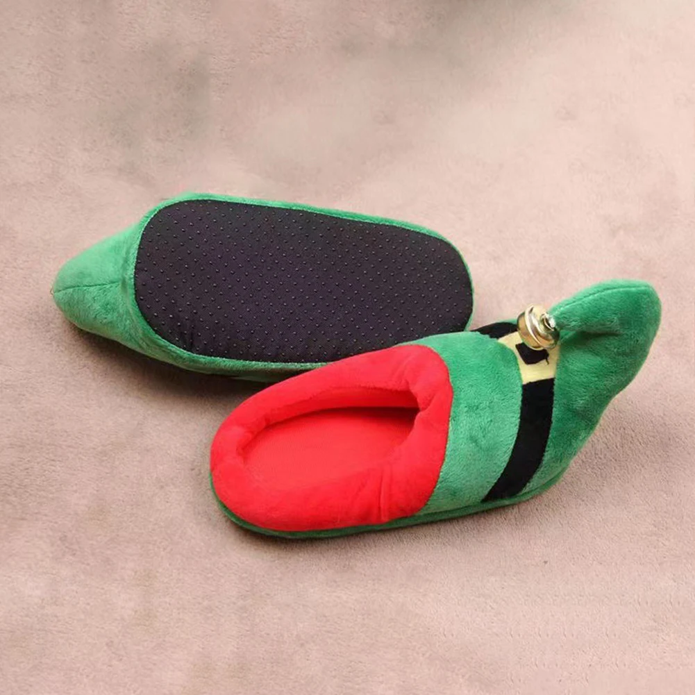 รองเท้าแตะขนปุยสำหรับคริสต์มาส รองเท้าแตะปิดนิ้วเท้า รองเท้าแตะกันลื่น รองเท้าแตะขนนุ่มสบาย รองเท้าแตะคู่ขนฟูสำหรับผู้ชายและผู้หญิง