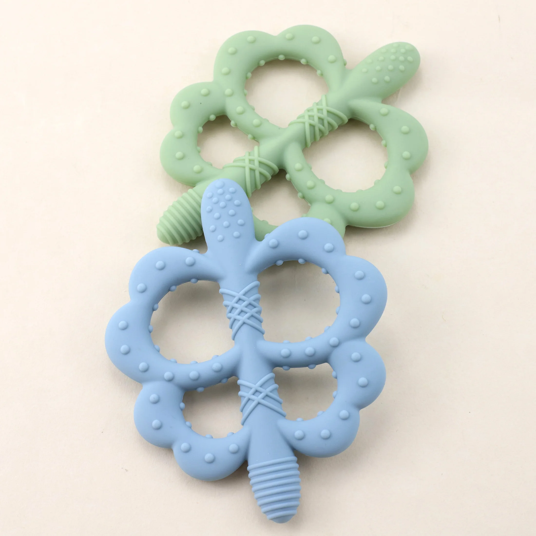 Food grade baby silicone butterfly shaped dental tape with grinding function