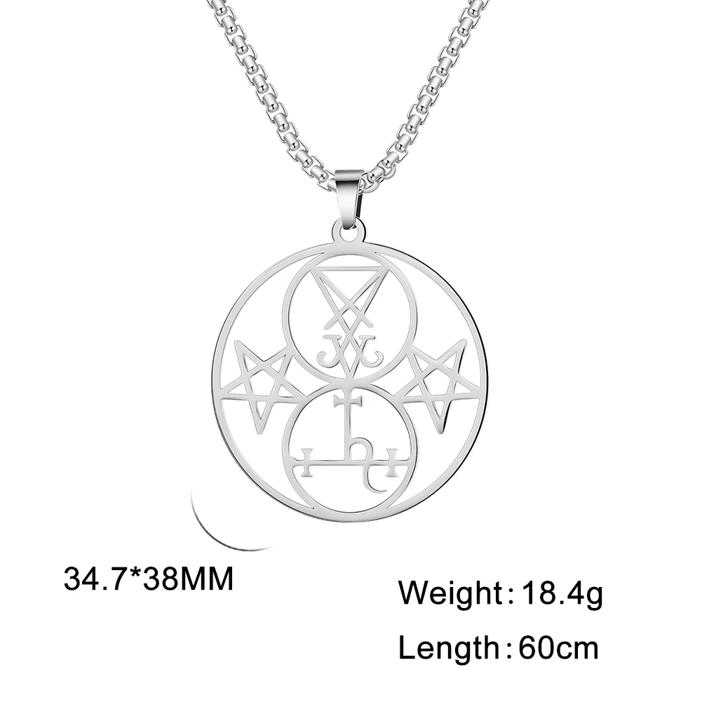 Amaxer شيطان الجانب من لوسيفر ليليث قلادة شيطانية تميمة تعويذة مجوهرات من صلب لا يصدأ