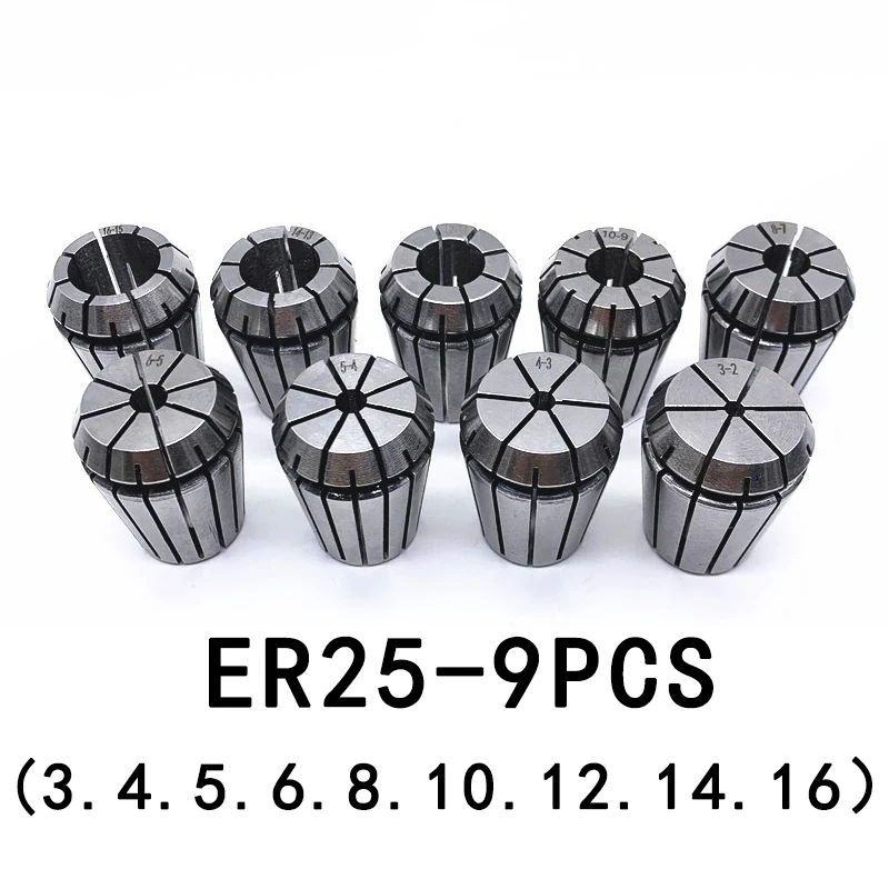 1PC MT2 MT3 MT4 ER25 Morse Taper 9PCS ER25 Spring Collet 1PCS ER25 Wrench For 1-16MM Chuck Clamp CNC Milling Lathe tool