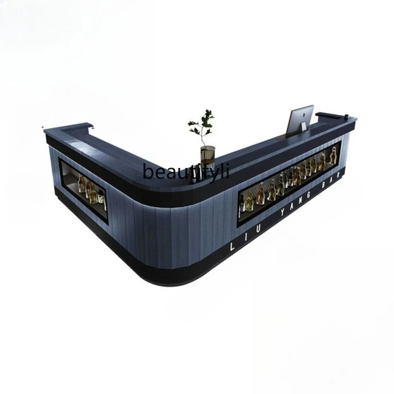 

Hotel checkout page Bar Bar Retro Front Desk Industrial Wind Clear Bar Counter Gym Front Desk Reception Corner