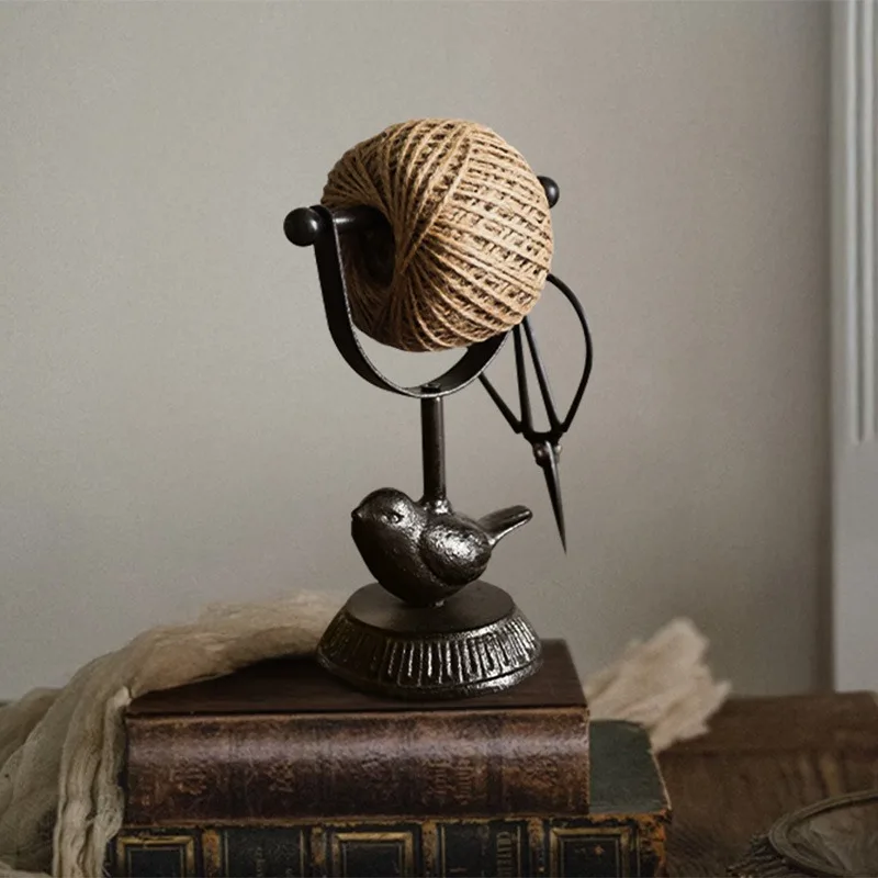 زخرفة إطار حبل القنب المصنوعة من الحديد الزهر، دعائم عرض نافذة تزيين حديقة البكرة #3