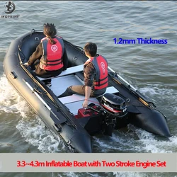 1.2MM PVC Anti-collision PVC Assault Boats Inflatable Boat With Aluminum Floor Sea Fishing Speed Raft Kayak Rowing Accessories