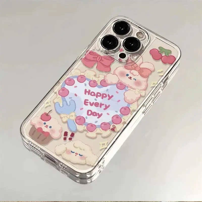 เคสโทรศัพท์แฟชั่นกันกระแทกลายกระต่ายรักสำหรับ iPhone 15 PRO MAX 14 PLUS 13 12 11 XR XS 8 7