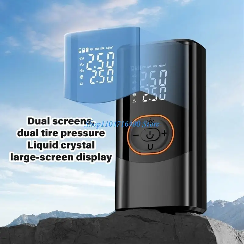 

y1gd Беспроводная зарядка Автоматический насос для накачивания шин со светодиодной подсветкой для автомобилей Велосипеды