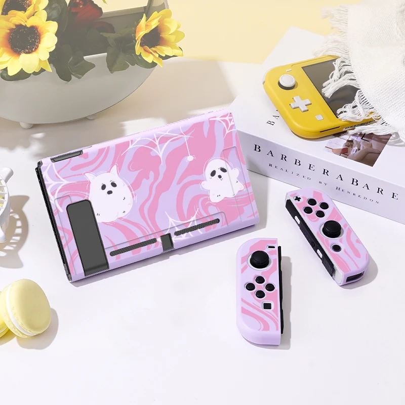 Adorable Little Ghost Protective Case for Switch Oled, Soft TPU Slim Cover for Nintendo Switch Console,NS Game Accessorie