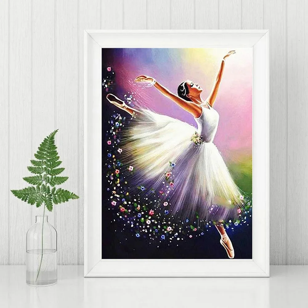 5D Diamond Painting Ballerina Full Circle Portrait Diamond Mosaic Diy Diamond Embroidery Art Cross Stitch Home Decoration Gift