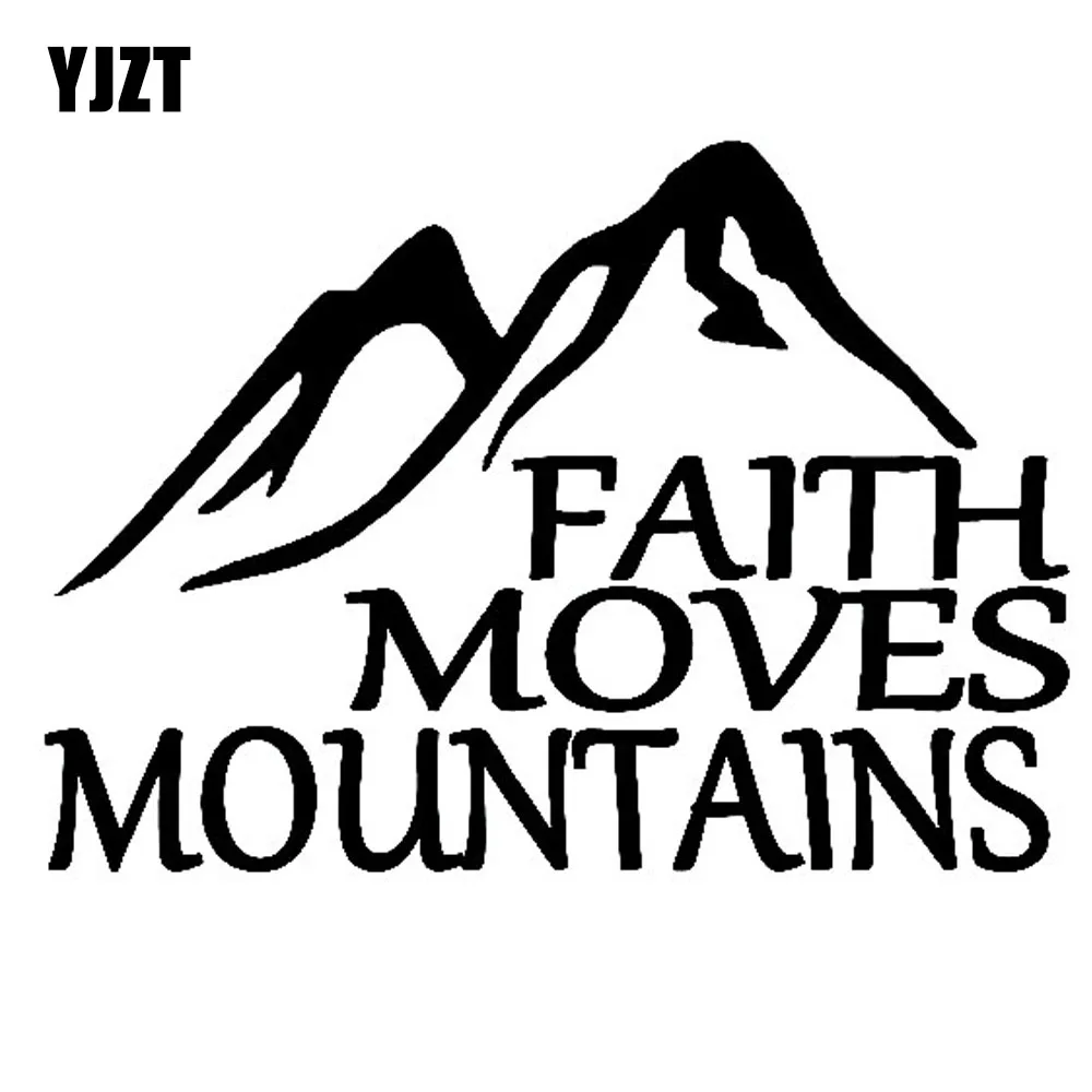 YJZT 14,5 см * 10,2 см Виниловая наклейка на автомобиль с изображением молитвы веры, гор, Иисуса, Бога, христианской Святой Библии, черный/серебряный цвет