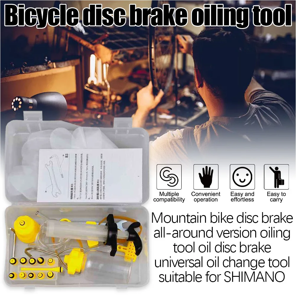 

1Set Bicycle Brake Oil Bleed Kit Premium Material Resists Cracking Portable Disc Filling Tool for Long Term Use