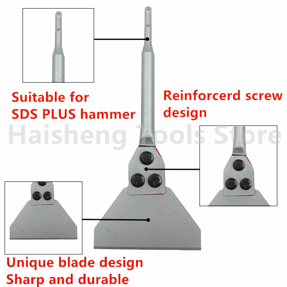 Imagem -06 - Sds Plus-martelo Elétrico do Raspador do Assoalho Lâmina Substituível Escamação Cinzel pá para Telha Tijolo Ferramentas de Remoção de Concreto