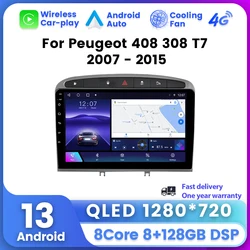 Android 13 Car Radio Stereo 2din For Peugeot 408 308 1 T7 2007 - 2015 Multimedia Video Player Carplay AUTO 2 Din Head Unit GPS