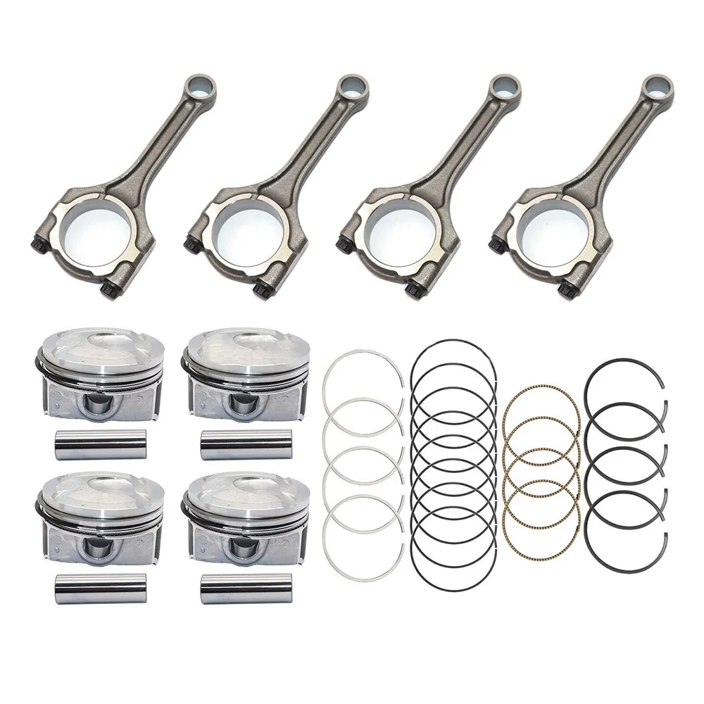 4pcs 23041-2B610 23041-2B600 23041-2B620 23410-2B600 Connecting Rod & Piston Kit For Hyundai Kia Accent Rio 1.6L DOHC 2012-2016