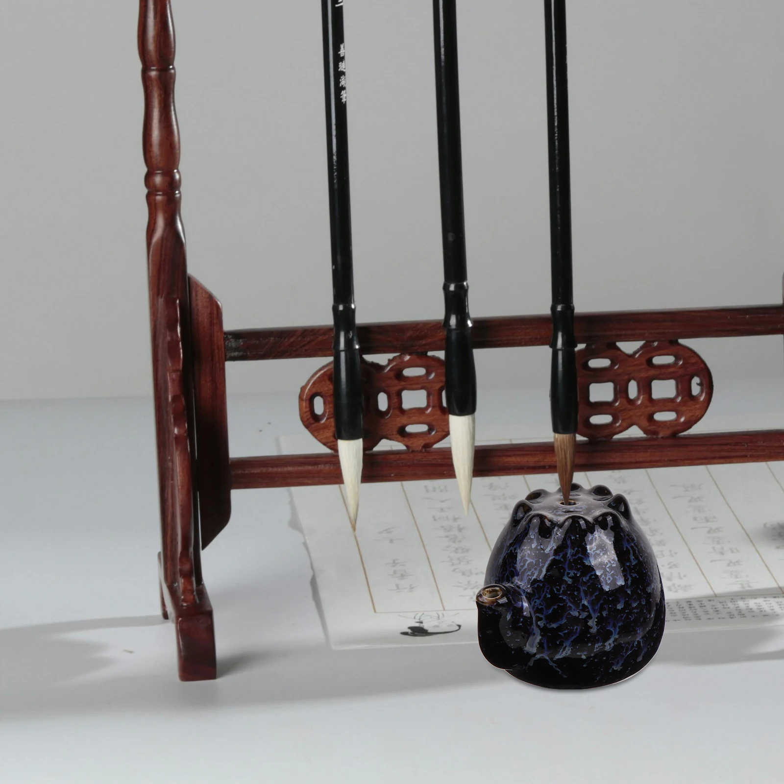 

Ceramic Calligraphy Water Dropper Porcelain Ink Well Painting Brush Washer Ink Grinding Accessory Chinese Style