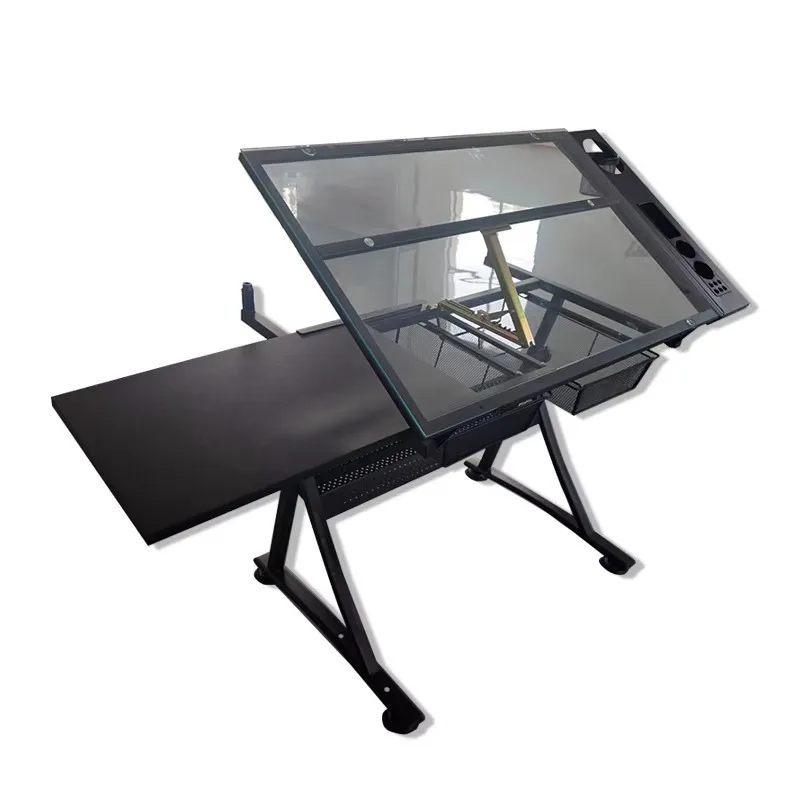Architect painting table, professional painting table, glass table, adjustable angle