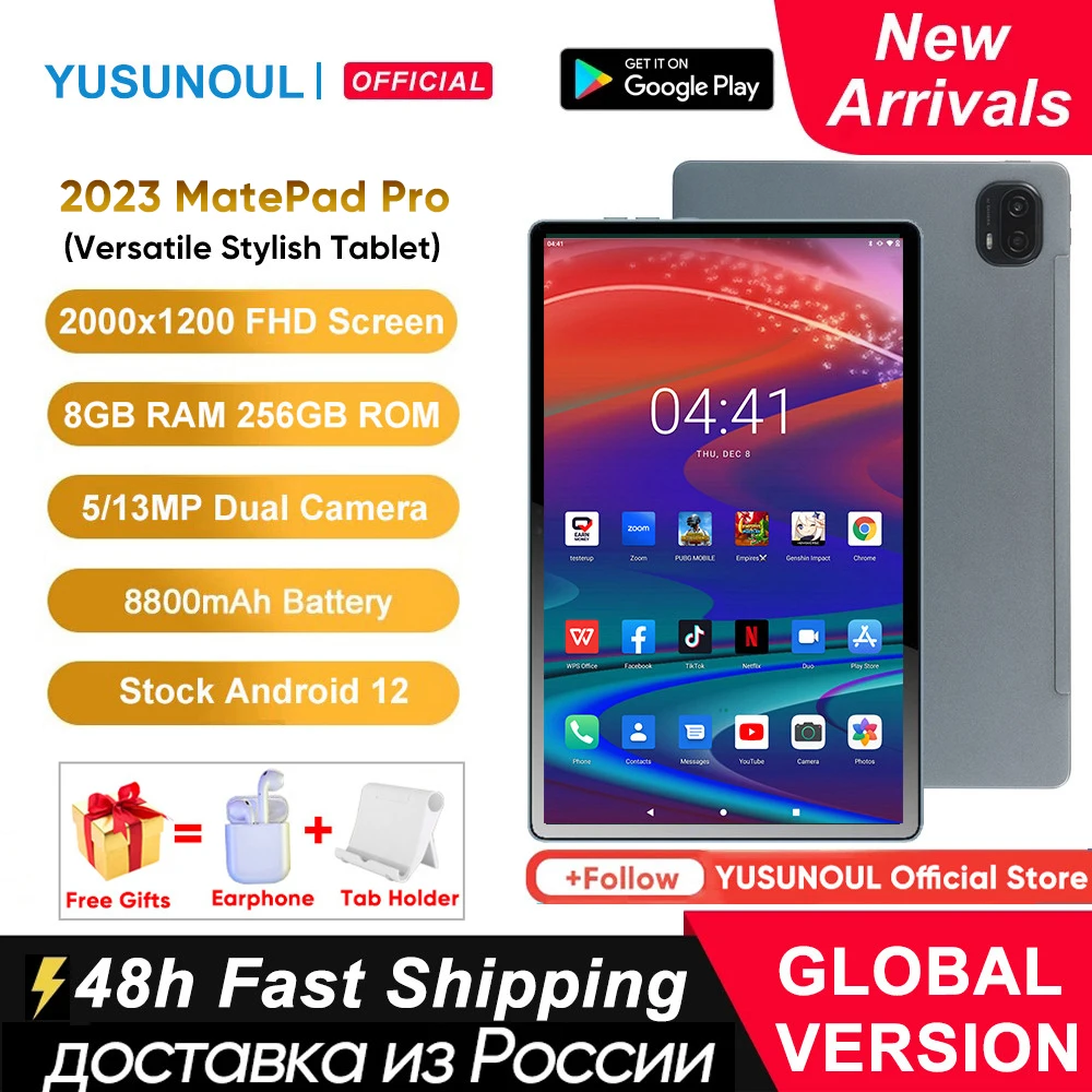 Global Firmware YUSUNOUL TAB Matepad Pro 10.36 Inch 2000x1200 FHD Screen 8GB 256GB 8800mAh Battery Tablets 5G WiFi Планшет GPS