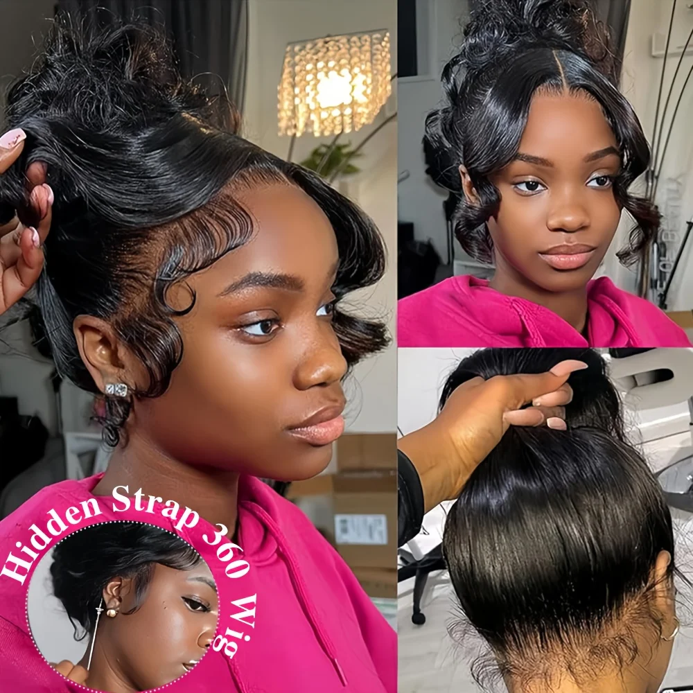 HD 360 شعر مستعار دانتيل كامل مع حزام غير مرئي 250% كثافة شعر الإنسان الجسم موجة الدانتيل شعر مستعار أمامي HD 360 الدانتيل شعر مستعار أمامي شعر الإنسان #4