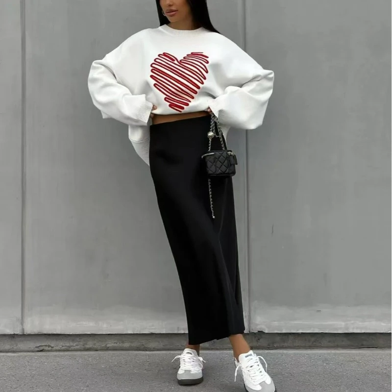 Casual Sweater Lazy Wind Sweet and Lovely Print Loose Plus Velvet Padded Jacket 2025 Early Spring Fashion Commuter Women's Wear