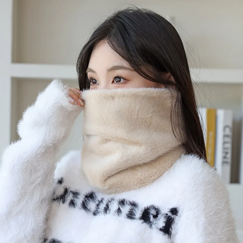Rabbit Hair Collar Plush Scarf Women Student Winter Thick Warm Neck Warmer Sleeve Scarf Cold Proof Fashion Soft